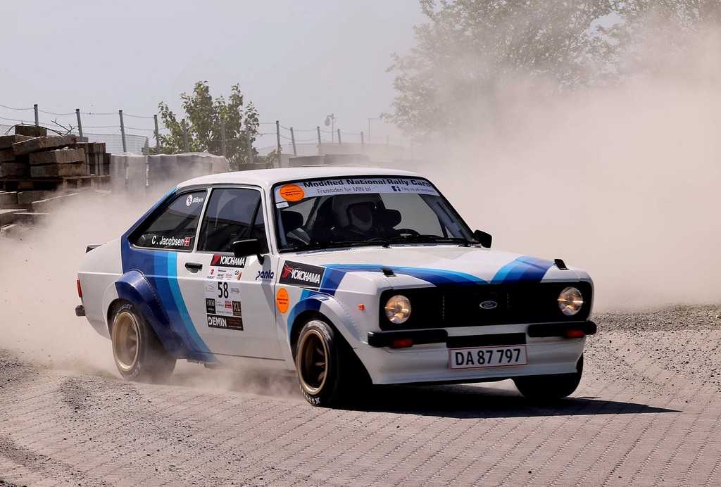 Efter 10 års pause tilbage på toppen: Fra Amager kommer Christian Jakobsen til Munkebjerg Hillclimb i en Ford Escort BDG med 265 hestekræfter; en bil af samme type som den, finnen Ari Vatanen blev verdensmester med i 1981
(Foto: Mark Lundemann Nielsen)